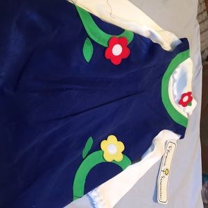 Deep blue with flower pockets dress